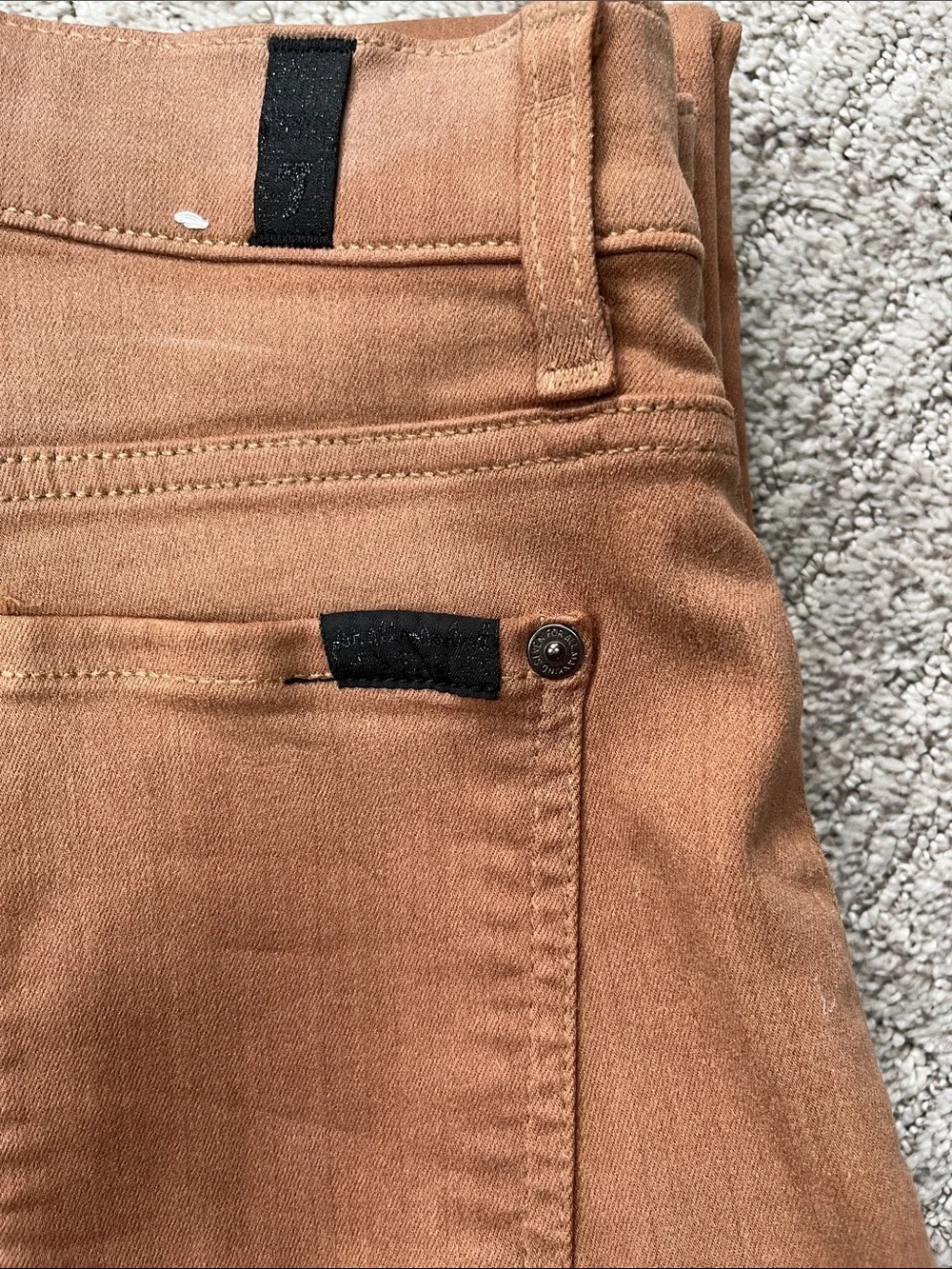 7 For All Mankind Boot Cut Pants in Rust Brown - Picture 8 of 9